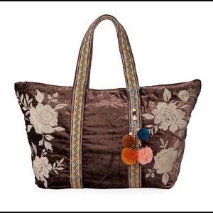 Santal velvet quilted tote bag